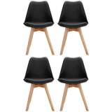 MID.YOU Set Stolov Scandi, Črna, Bukev, 4-Delni | Shoptok.si