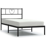 vidaXL Kovinski posteljni okvir z vzglavjem črn 107x203 cm | Shoptok.si