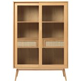 Unique Furniture Vitrina u dekoru hrasta s kliznim vratima u prirodnoj boji 110x160 cm Barrali – u
