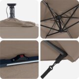 vidaXL Kantaliv dežnik z bananom Taupe 294 x 200 x 254 cm | Shoptok.si