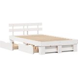  Krevetna konstrukcija Bijelo 135 x 190 cm Čvrsto borovo drvo | Eponuda.com