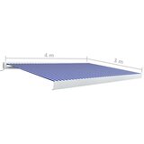  Motorizirana kasetna tenda 400x300 cm modra in bela, (20728714) | Shoptok.si