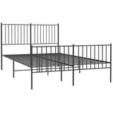  Metalni okvir kreveta uzglavlje i podnožje crni 140x200 cm | shoptok.hr