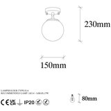 Opviq lights stropna svetilka v bronasti barvi s steklenim senčnikom ø 15 cm atmaca – | Shoptok.si