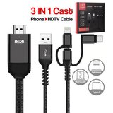 Fast Asia kabl HDMI 2K na (Micro+Tip C+Iphone) povezuje TV+mob 2m Cene