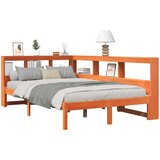  Knjižna postelja brez vzmetnice vošč. rjava 120x200 cm borovina | Shoptok.si