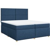 vidaXL Box spring postelja z vzmetnico modra 200x200 cm blago, (21304927) | Shoptok.si