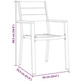 Vrtni set za objed 7 pcs Crna Čelik s prahom premazan - 6 sjedala 160 cm | shoptok.hr
