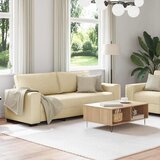  Dvodijelni set sofa s jastucima, krem tkanina | Shoptok.si