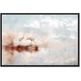 Slika - Cranes in the Morning (1 Part) Wide 90x60 U crnom drvenom okviru | shoptok.hr