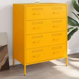 vidaXL Komoda gorčično rumena 68x39x89 cm jeklo | Shoptok.si