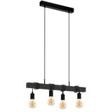 Eglo 44061 - Luster na sajli TOWNSHEND 4xE27/40W/230V crna Slike