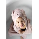 Kindsgut Rožnata/rjava bombažna otroška brisača s kapuco 75x75 cm Rabbit – | Shoptok.si