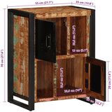vidaXL Komoda Višebojna 55x35x70 cm Puno Obrađeno Drvo | shoptok.hr