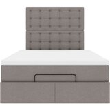 vidaXL Otomanski posteljni okvir z vzmetnico taupe 120x190 cm blago, (21610246) | Shoptok.si