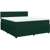  Krevet s oprugama i madracem tamnozeleni 200x200 cm baršunasti | shoptok.hr