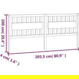  Posteljno vzglavje črno 205,5x4x100 cm trdna borovina, (20643863) | Shoptok.si