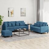  3-dijelni set sofa s jastucima plavi baršunasti | Eponuda.ba