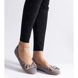 Gemre Gray ballet flats adorned with a bow and brooch Esdras | shoptok.hr
