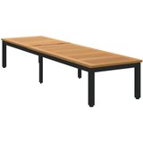 vidaXL Ležaljka na suncu crna 200x55x35 cm masivno bagremovo drvo | shoptok.hr