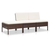 The Living Store Vrtna sedežna garnitura z blazinami 3-delna poli ratan rjava - Vrtna Garnitura, (21477205) | Shoptok.si