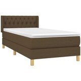  s oprugama i madracem tamnosmeđi 90 x 200 cm od tkanine | shoptok.hr