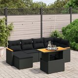 vidaXL 7-dijelni set vrtnih sofa od poliratana s jastucima crni | shoptok.hr
