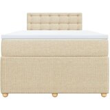 vidaXL Box spring postelja z vzmetnico krem 120x190 cm blago, (21310314) | Shoptok.si