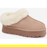 Boto Leather Suede Snow Boots Women with Fur Beige Mivelle | Shoptok.si
