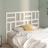 Maison Chic posteljno vzglavje - vzglavna omarica - nočna omarica belo 126x4x104 cm trdna borovina, (21705798) | Shoptok.si