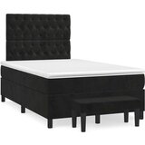 vidaXL Box spring postelja z vzmetnico črna 120x190 cm žamet, (21128658) | Shoptok.si