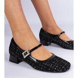 Gemre Black fabric-finished pumps with rhinestones Mersitta | Shoptok.si