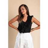 Fenzy Top Z Volančki, Črn | Shoptok.si