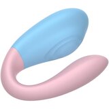 Mrow 03 - punjivi, vodootporni vibrator za par (plavo-ružičasti) | shoptok.hr