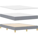  Krevet s box springom s madracem i LED svjetlom svjetlosive boje 140x200 cm tkanina | shoptok.hr