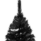  Umjetno osvijetljeno božićno drvce s kuglicama crno 240 cm PVC | Eponuda.com