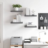  Plutajuće zidne police 4 kom sjajne sive 40 x 23 x 3,8 cm MDF | Eponuda.com