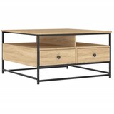 Maison Chic Klubska mizica - kavna mizica - Nizka mizica sonoma hrast 80x80x45 cm inženirski les, (21752838) Cene