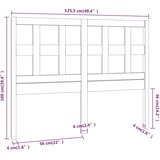  Uzglavlje za krevet sivo 125,5 x 4 x 100 cm od masivne borovine | shoptok.hr
