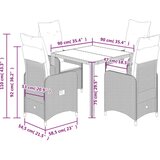  5-dijelni vrtni bistro set od poliratana s jastucima sivi | shoptok.hr