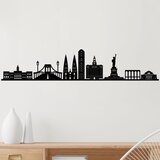 Wallity Zidna dekoracija New York Skyline, 120x24 cm, 1.5 mm, Crna Cene