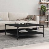  Stolić za kavu crni 100 x 100 x 40 cm od konstruiranog drva | shoptok.hr