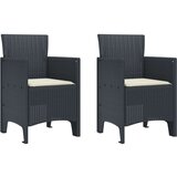  Vrtna stolica Set od 2 Antracit Krem bijela Plastični ratan | shoptok.hr