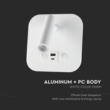  LED zidno spot svetlo sa USB portom LED/8W/230V 3000K bela | Eponuda.com