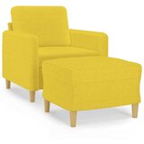  Fotelja s tabureom svjetložuta 60 cm od tkanine | shoptok.hr