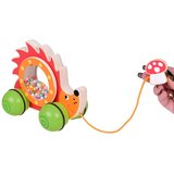  Drveni jež na kotačima s kuglicama, igračka za povlačenje | shoptok.hr