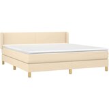  Box spring postelja z vzmetnico krem 180x200 cm blago | Shoptok.si