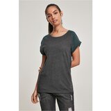 Urban Classics Women's raglan T-shirt with contrasting charcoal/bottlegreen Cene