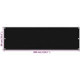 Balkonski zastor crni 90 x 300 cm HDPE | shoptok.hr