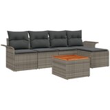 vidaXL Set vrtnog kauča od 6 dijelova s jastučićima - sivi ratan acacia | shoptok.hr